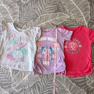 Bundle of 3 Disney, Pink Velvet & Just 2 Cute Cotton T-shirts Tops Girl